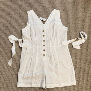 LOFT Linen White Romper